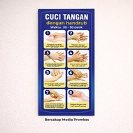 Hand Wash Instruction Sticker With Handrub | Chromo Hand Wash Sticker | Hand Washing Stickers