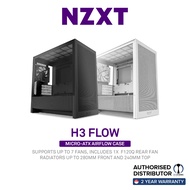 NZXT H3 Flow RGB /Non RGB Micro-ATX PC Case Gaming PCs - Black & White