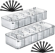 Cable Storage Boxes Organizers 2 Pack,Cord Charger Storage Organizer Box Case with 20pcs Cable Ties,