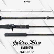 Senses Fishing Light Jigging Fishing Rod Golden Blue 3nd generation blue heaven overhead reel seat F