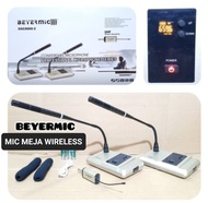 ORIGINAL MIC MEJA WIRELESS UHF CAS CONDENSOR DUAL SET SEPASANG WIRELES METING MIK CHARGER MIKROPON