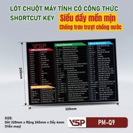 Mouse Pad Mouse Pad 245x300x4 shortcut keys and Black for office workers, games, entertainment, and 