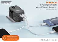 DIREACH 4 Port 四輸出 120W GaN 環球旅行充電器