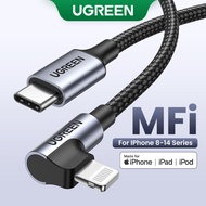UGREEN PD 20W MFI USB C to Lightning Cable Nylon Braided USB-C to iPhone Lightning Cable Fast PD Charge &amp; Data Sync Compatible foriPhone 14 13 Pro Max iPhone 14 Plus iPhon,iPhone SE 2 X XS XR XS Max , iPad Pro 10.5 /12.9, etc