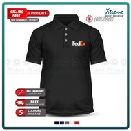 Microfiber Polo T Shirt Sulam FedEx Courier Delivery Parcel Express Baju Lelaki Office Service Uniform Embroidery Jahit