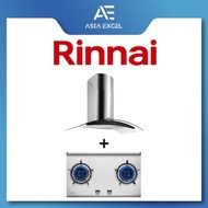 RINNAI RH-C209-GCR 90CM CHIMNEY HOOD + RINNAI RB-782S 76CM FLEXIHOB 2 BURNER STAINLESS STEEL BUILT-IN GAS HOB