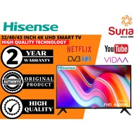 (Free Delivery Penang,Kedah &amp; Perlis)Hisense 32''/40''/43'' Inch DVB-T2 Full HD Smart TV 32A4000K 40A4000K 43A4000K