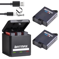 Batmax For GoPro Hero 8 Hero7 Hero 6 hero 5 Black Baery   B Triple Charger with Type C Port for GoPro Hero 8 Action Came