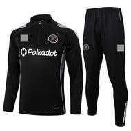 2025-2026 Inter Miami CF Sweatshirt Long Sleeves Football Tracksuits Black Half Zipper Shirt, Man Lo