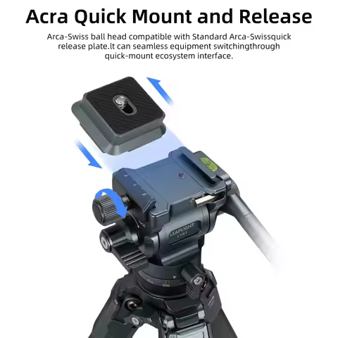 LEAPLIGHT Carbon Fiber Camera Tripod Professional Travel Expandable Central Axis Compact Tripod for