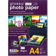 KAMI A4-GLOSSY PHOTO PAPER / INKJET PAPER  180gsm/135gsm 20'S