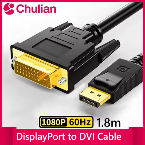 1.8M DisplayPort To DVI Cable 0.25M DP To DVI Adapter for Desktop Laptop PC TV Dell Asus Monitor Pro
