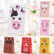 Animal Gift Bag Jungle Safari Animal Zoo Happy Birthday Party Paper Candy Box Kids Gift Cookies Packaging Bags Baby Shower Decor