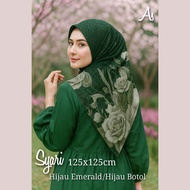 Hijab Segiempat Motif Warna Hijau/Green/Botol/Mint/Tosca