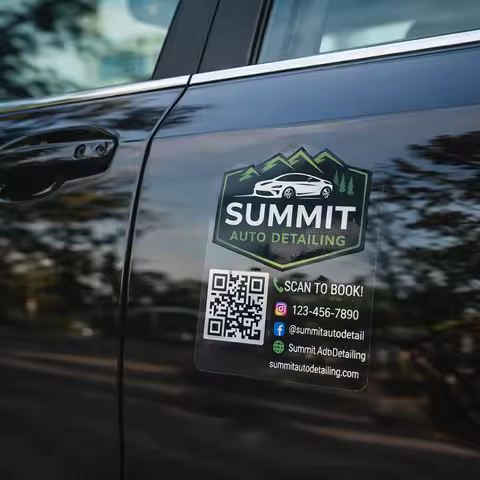 Custom UV Printed QR Code Business Logo Sticker Social Media Decal for Storefront Glass Door Vehicle