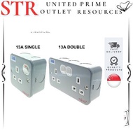 [SG SHOP SELLER] MIND 13A Metal Clad Switch Socket Outlet Single / Double Metal Clad Switch Socket O