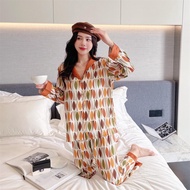 [Real Picture] BN999-High-Quality Guangzhou Color Long-Sleeved Silk Sleeper Set