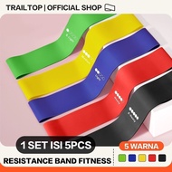 1SMG TrailTop Resistance Band 5.4lbs 1 Set of 5pcs Elastic Fitness Equipment Fitness Loop Bands Fitn