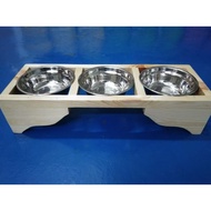 Pinewood Cat feeding bowl / bekas makanan kucing kayu