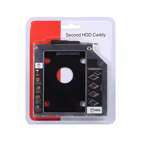 9.5mm Aluminum SATA HDD SSD Enclosure Hard Disk Drive Bay Caddy Optical DVD Adapter for Laptop Hard