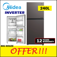 Midea 240L Inverter Twin Door Refrigerator MDRT307MTB28 -MY / 260L MD-262V Top Mount Freezer 2 Door Fridge Peti Sejuk