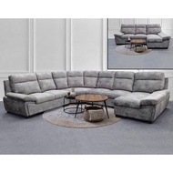 UTL N3391 SilverEast Corner/L Shape Sofa [Can Choose Half Cow Leather, Casa Leather, Water Resistance Fabric, Velvet]