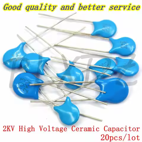 20pcs High Voltage Ceramic Capacitor 2KV 15pf 18pf 22pf 33pf 47pf 1nf 102 4.7nf 472 10nf 103 120pf 1