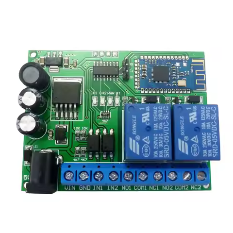 BT23A02 2 Channel Bluetooth-compatible Relay DC 5V 12V 24V 2.4G RF Wireless Remote Control Switch fo