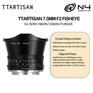 TTArtisan 7.5mm F2.0 Magnification Manual Focus Fisheye Camera Lens For SONY / NIKON/CANON/FUJIFILM