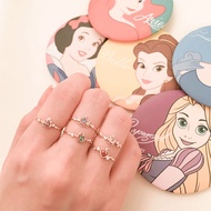 Korean Fashion Adjustable Crown Ring Disney Princess Ring Cincin 925 Silver Open Crown Ring Girl Fai