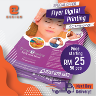 Flyers Printing A5 Glossy Paper One Side Double Sided 4C Printing Special Offer RM 25 50 pcs Next Da