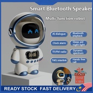 Astronaut Smart Speaker Bluetooth Wireless AI Interactive Audio Alarm Clock Night Lamp FM Radio Music Speaker