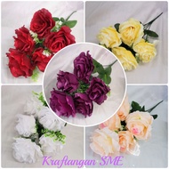 5 buds Artificial Rose Bush/5 kuntum bunga rose kembang/bunga hantaran/gubahan bunga perhiasan/bunga rose/#readystock#