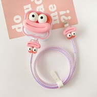 Big Mouth Pattern 35W Charger Protective Cover Soft TPU Clear Charger Case Compatible with iPhone