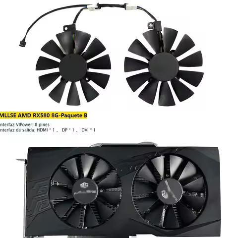 2pcs/Set,Video Cards Fan,VGA GPU Cooler,PLD09210S12HH,For MLLSE RX 580 8GB Paquete A,T129215SU,For M