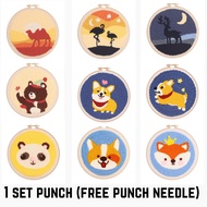 Beginner handicraft package set kit Embroidery Punch Needle Kit Hoop diy Embroidery handicraft