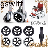 GSWLTT Shoppin Cart Wheels, 6/7/8Inch Replacement Solid Tire Wheel, Rubber Anti Slip Wheelchair Caster