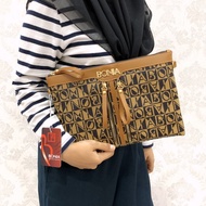 Clutch BONIA DOUBLE ZIPPER ( Kualitas Super ) Premium import tas batam