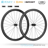 2025 RYET GRAVEL ล้อคาร์บอนชุดดิสก์เบรค Cyclocross Tubeless พร้อม 700C ล้อศูนย์ล็อคหรือ 6 สลักเกลียว