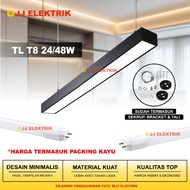 Minimalist LED Hanging Lamp Shade for Cafe, Home, Office, T8 Neon TL Fitting, Replaceable Bulb