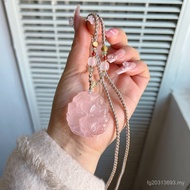 Peach Blossom Fox Pink Crystal Girlfriend Fox Neck Ornament Nine-Tail Natural Crystal Pendant Nine-T