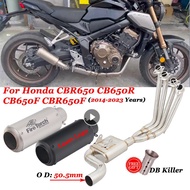 Slip-On For Honda CBR650 CB650R CB650F CBR650F 2014 - 2023 Motorcycle Exhaust Escape Modify Front Link Pipe With Moto DB