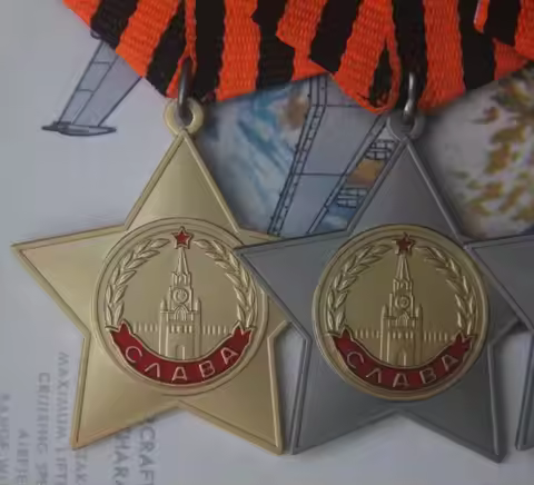3pcs SET Order of Glory Class 1,2,3 soviet medal putin russia badge emblem amy navy ww2 military uni