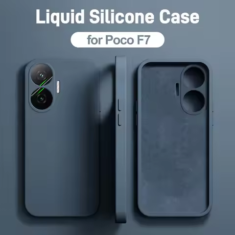 Poco F7 F 7 Pocof7 Case Liquid Silicone Camera Lens Protector Phone Case For Xiaomi Poco F7 Poco F 7