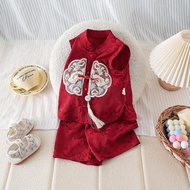 Baby's Hundred Day Clothes Baby Boy Suit Chinese Style Tang Suit Split Two-Piece Suit Baby One Hundr