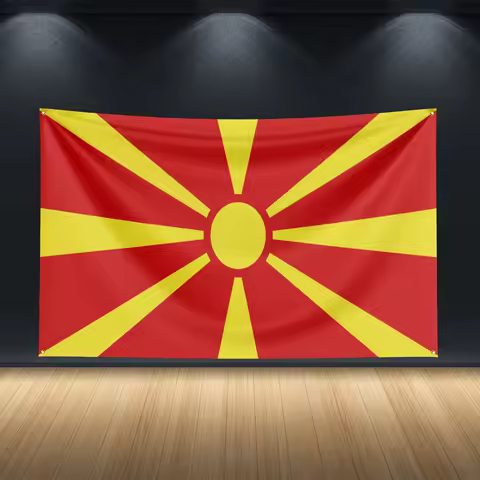 3X5Ft North Macedonia Flag PAOPAO Flag For Decor