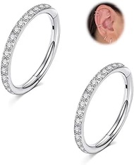 20G 18G 16G Nose Rings Hoops Surgical Steel CZ Hinged Segment Rings Septum Nose Hoops Conch Helix Tr