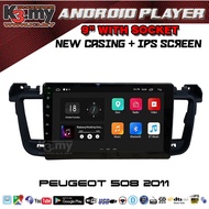 Peugeot 508 2011 9'' Android Player GPS Waze + Casing (Set) Socket With Canbus