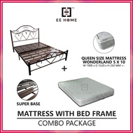 EE HOME SET Queen Bed Frame With Queen Mattress Katil Queen Tilam Queen 8/10 INCH ( Normal / Super B