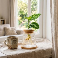 迷彩粗肋草 三角水耕盆栽 室內植物 觀葉植物 禮物 水培